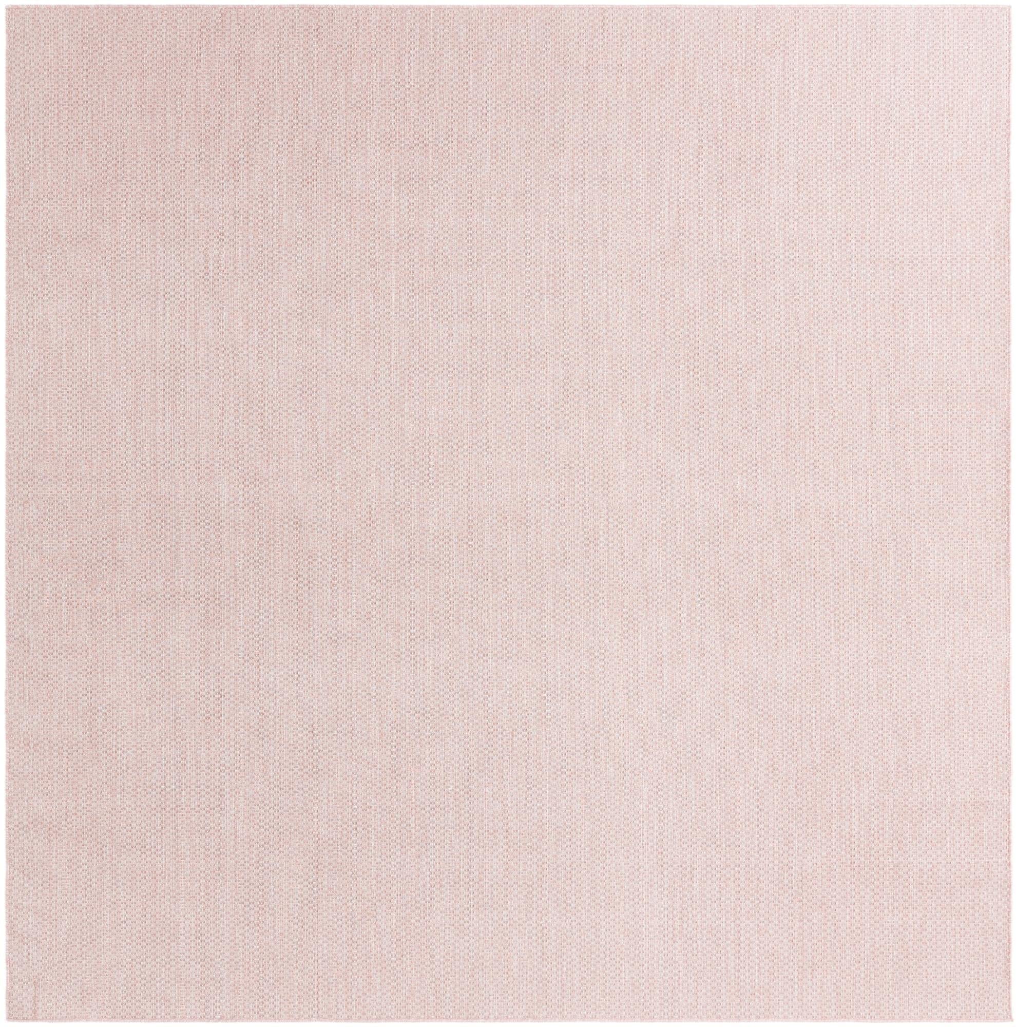 Unique Loom Collection Casual Transitional Solid Heathered Indoor/Outdoor Flatweave Area Rug (10' 8'' Square, Whisper Pink/Ivory