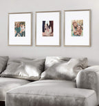 Kate And Laurel Adlynn Wall Picture Frame Set, 16'' X 20'' Matted To 8'' X 10'', Warm Silver, Set Of 3