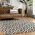 nuLOOM Kellee Hand Tufted Geometric Wool Area Rug, 6x9, Black