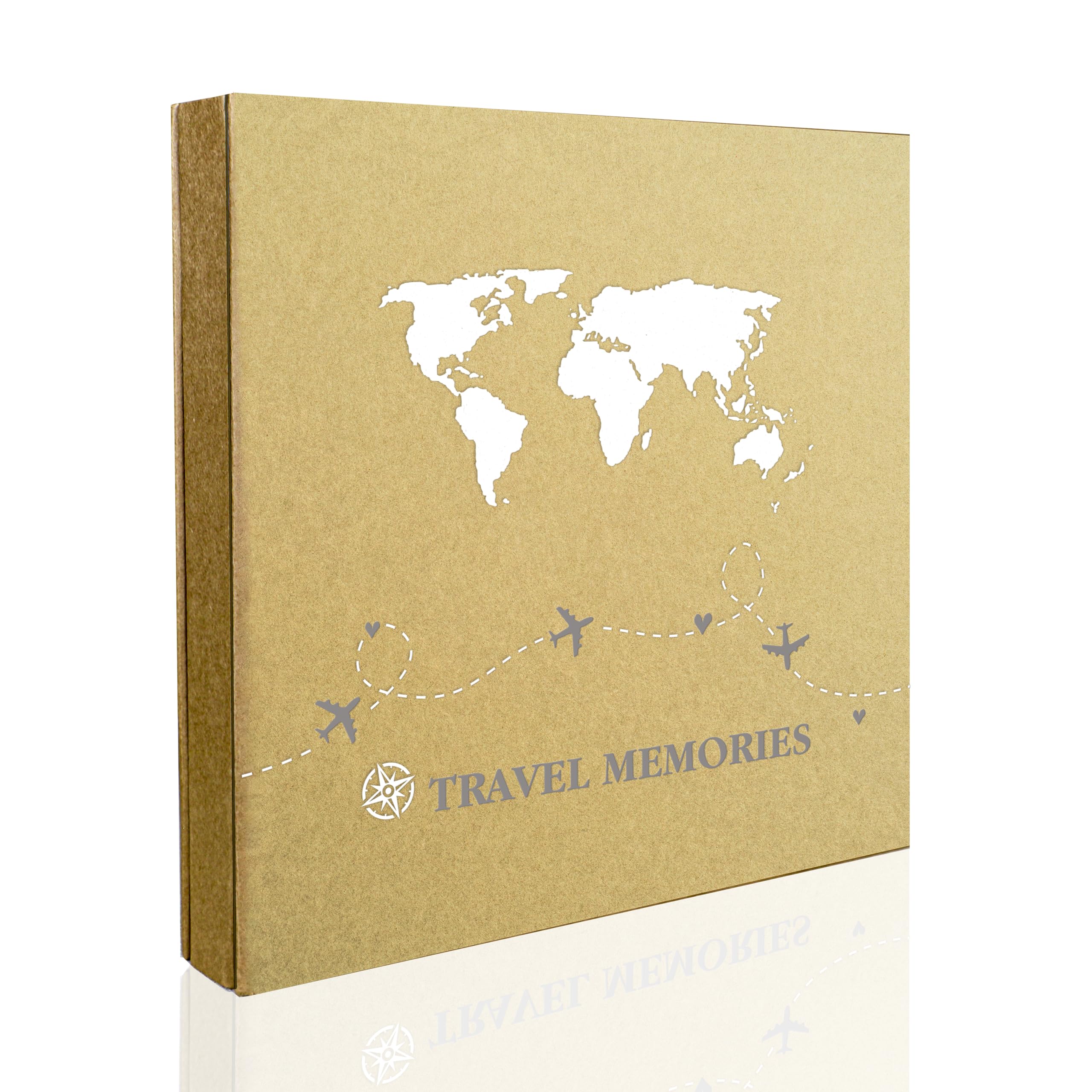 Holoary Photo Album 4x6 600 Photos 5 Pictures Per Page, 600 Pockets 4   x6   , Kraft Paper Cover Travel Design World Map Adventu