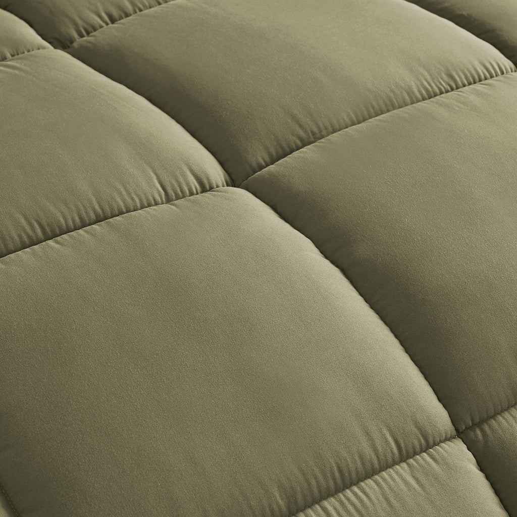 Chezmoi Collection Olive Green Down Alternative Comforter Oversized King - 3-Piece Lightweight Comforter Set - All Seasons Micro
