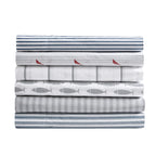 Nautica- Queen Sheet Set, Cotton Percale Bedding Set, Crisp & Cool, Lightweight & Breathable (Harmead Navy, Queen)