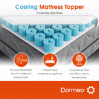 Dormeo Premium Queen Cooling Mattress Topper 3-Inch 3-Zone Octaspring Technology Anti-Slip Bottom