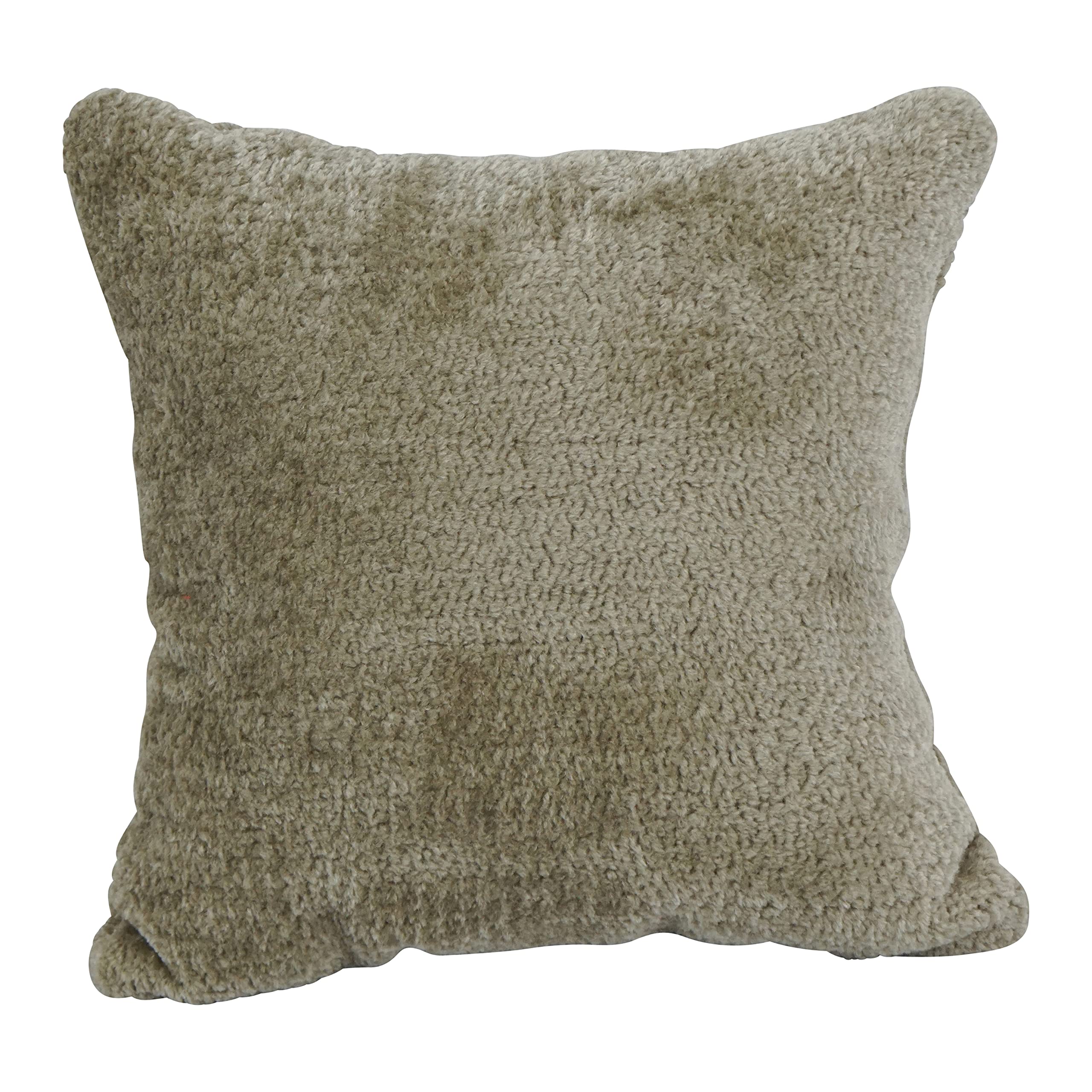 Blazing Needles Square Faux Fur Throw Pillow, 17", Elton Taupe