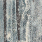 HomeRoots Polypropylene 5' x 8' Teal Abstract Brushstrokes Indoor Area Rug