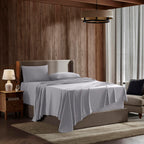 Nestl King Size Sheets Set - 4 Piece King Sheets, Deep Pocket, Hotel Luxury, Extra Soft, Breathable And Cooling, Grey Lavender King Bed Sheets