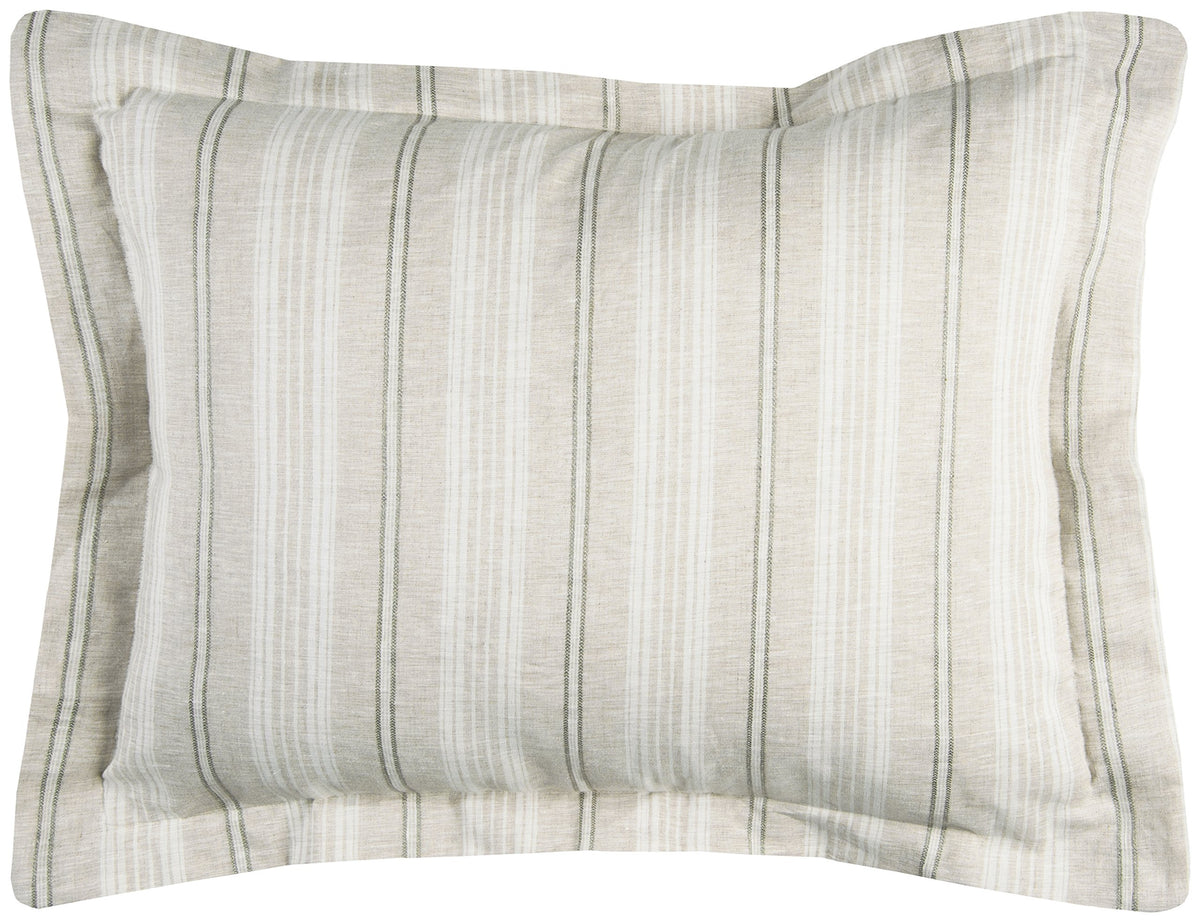 Rizzy Home | BT3012 | Standard Sham | 20"x26" Brown/White/Gray Stripe