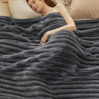 Bedsure King Size Blanket for Bed - Super Soft Cozy Blankets for Women, Cute Large Fleece Blanket for Girls, Grey,108x90 Inches,