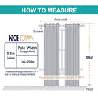 Nicetown White Sheer Linen Curtains For Windows 84 Inch Length, Grommet Top Semi Sheer Vertical Drapes Privacy With Light Filter