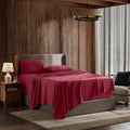 Nestl Full Size Sheet Sets - 4 Piece Full Size Sheets, Deep Pocket, Hotel Luxury, Extra Soft, Breathable And Cooling, Burgundy Red Bed Sheets For Full Size Mattress