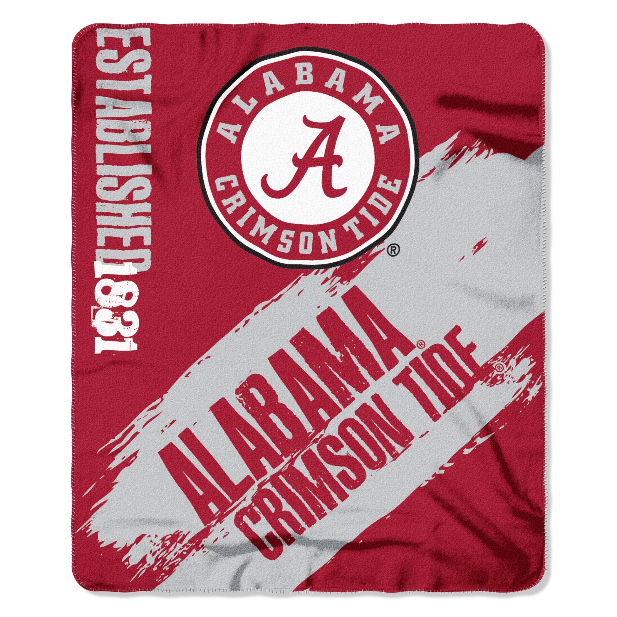 Northwest NCAA University of Alabama Crimson Tide Fleece Painted Blanket, 50 x 60, Team Colors, One Size