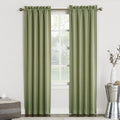 Sun Zero Easton Energy Saving Blackout Rod Pocket Curtain Panel, 40 x 63, Sage Green