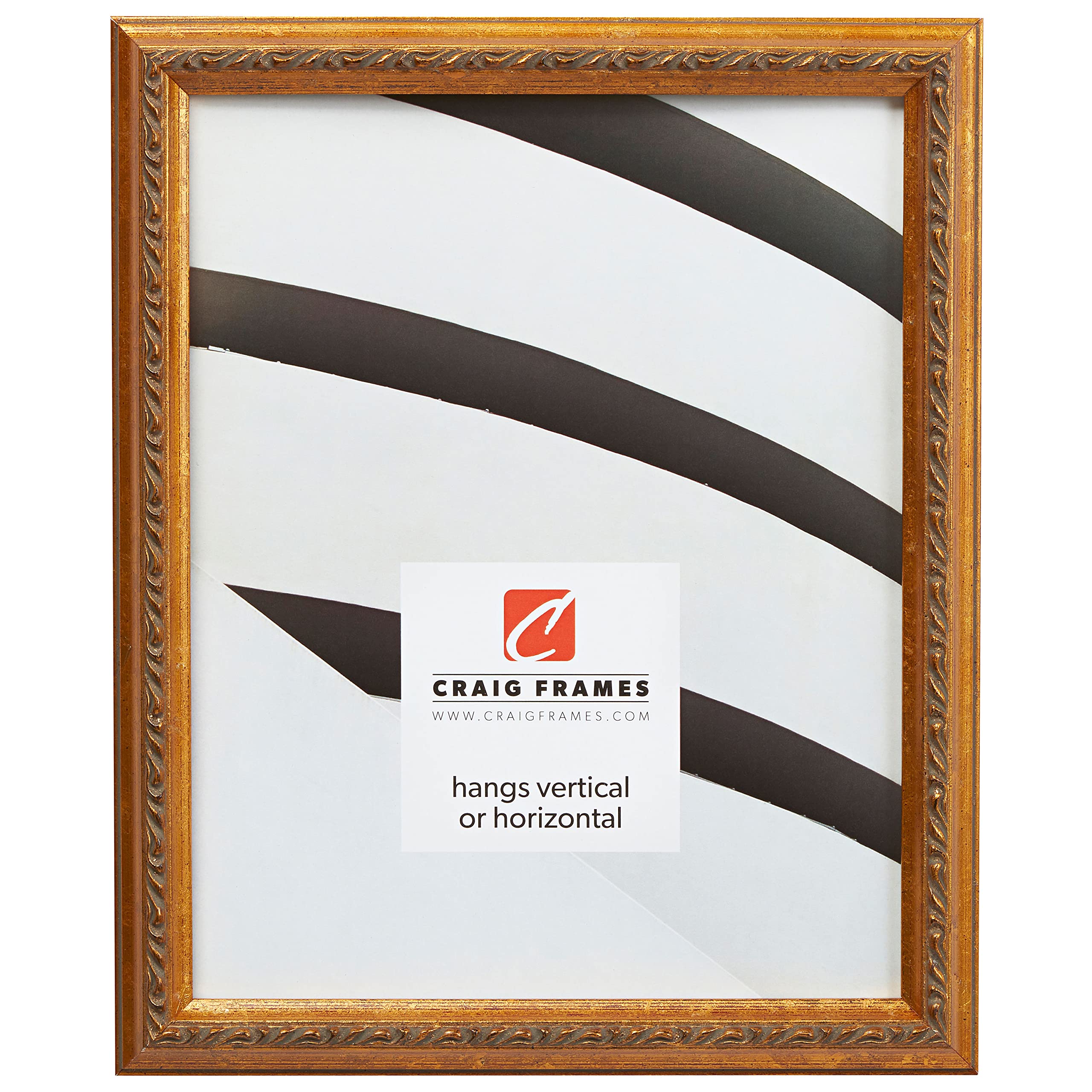 Craig Frames Whittemore, 8x10 Picture Frame, Ornate Gold