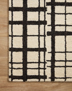 Loloi Chris Loves Julia X Polly Black/Ivory 3'-6'' X 5'-6'' Accent Rug
