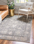 Rugs.com Oregon Collection Rug - 8 x 10 Gray Low-Pile Rug Perfect for Living Rooms, Large Dining Rooms, Open Floorplans
