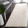 SAFAVIEH August Shag Collection Area Rug - 23 x 16 Runner, Ivory, Geometric Design, Ideal for High Traffic Areas in Living Roo