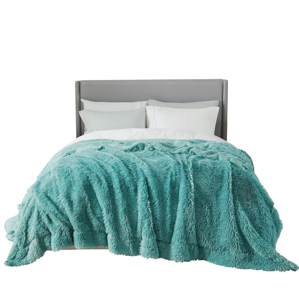 Bedsure Faux Fur Blankets Queen Size Green  Fuzzy, Fluffy, And Shaggy Faux Fur, Soft And Thick Sherpa, Cozy Warm Decorative Gif