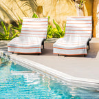 Arkwright Cotton Chaise Lounge Cover - (Pack Of 2) 100% Cotton Terry Towel Pool Chair Covers For Outdoor Beach Furniture, 30 X 85 In, Orange