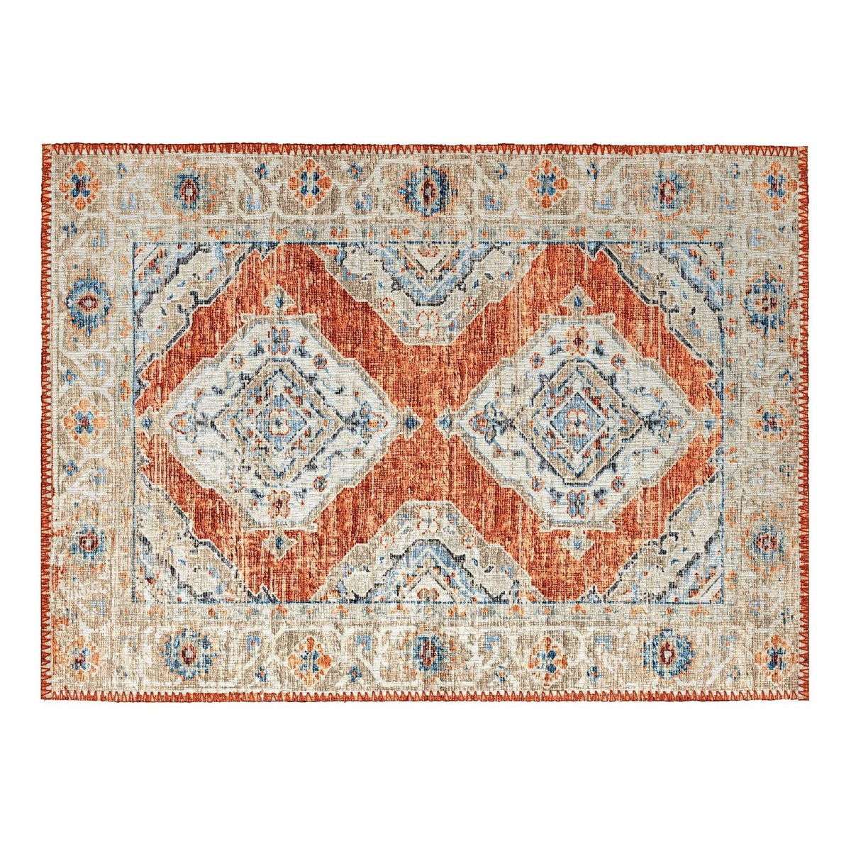 Marbella Mb1 Orange Traditional Rug Rectangle 9' X 12'