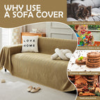 Handontime Couch Covers For Pets Boho Mustard Yellow Love Seat Couch Covers Brown Sofa Cover For Dogs Pet Couch Protector Chenille Tassel Sofa Slipcovers Sofa Throw Cover Boho Decor, 91' X150'