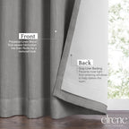 Elrene Home Fashions Harrow Solid Texture Blackout Single Window Curtain Panel, 52''X95'', Dark Gray