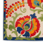 Nourison Aloha Indoor/Outdoor Multicolor 7' X 10' Area-Rug, Easy-Cleaning, Non Shedding, Bed Room, Living Room, Dining Room, Deck, Backyard, Patio (7X10)