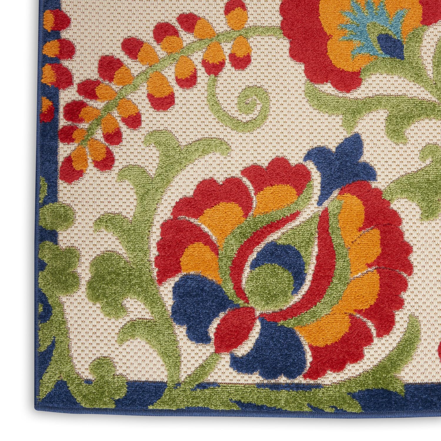 Nourison Aloha Indoor/Outdoor Multicolor 7' X 10' Area-Rug, Easy-Cleaning, Non Shedding, Bed Room, Living Room, Dining Room, Deck, Backyard, Patio (7X10)