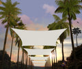 Amgo 8' X 14' White Rectangle Sun Shade Sail Canopy Awning Upf50+ Agtapr0814, 95% Uv Blockage, Water & Air Permeable, Commercial