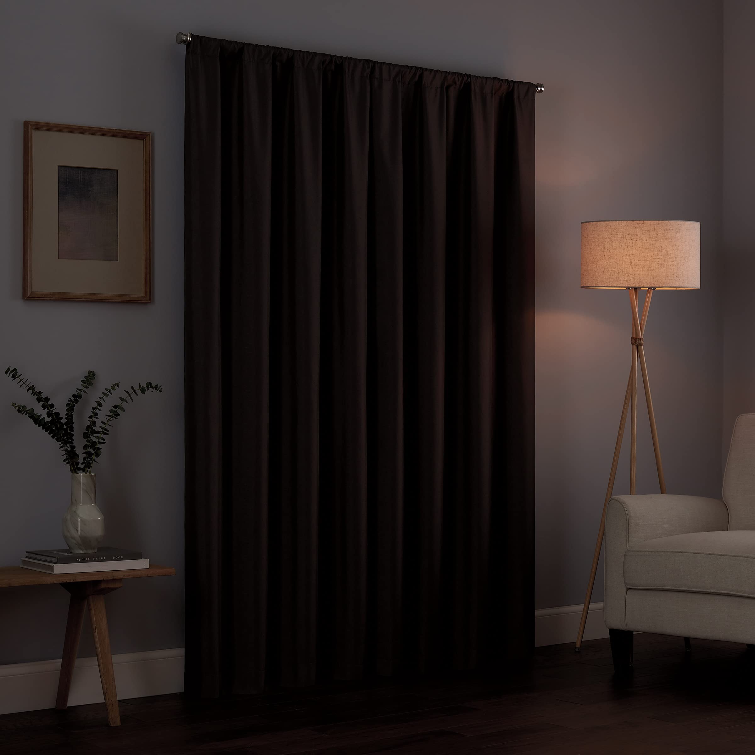 Eclipse Kendall Modern Blackout Thermal Rod Pocket Window Curtain For Bedroom Or Living Room (1 Panel), 42 X 84, Ivory