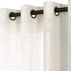 Koufall 72 Inch Curtains Long,Sheer Linen Semi Light Filtering Grommet Curtain Drapes 72 Inch Length 2 Panels Set,Cream