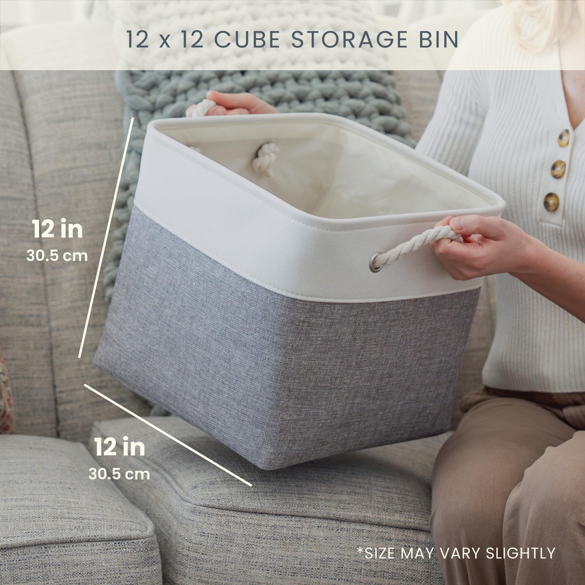 Organihaus 12X12 Cube Storage Bins Set Of 4, Fabric Cube Baskets For Storage Shelves, Foldable Storage Cubes For Kallax Organize
