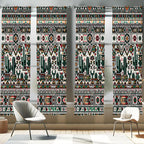 Ambesonne Mexican Window Curtains Pack of 2, American Traditional Art Cactus with Traditional Aztec Chevron Details, Lightweight