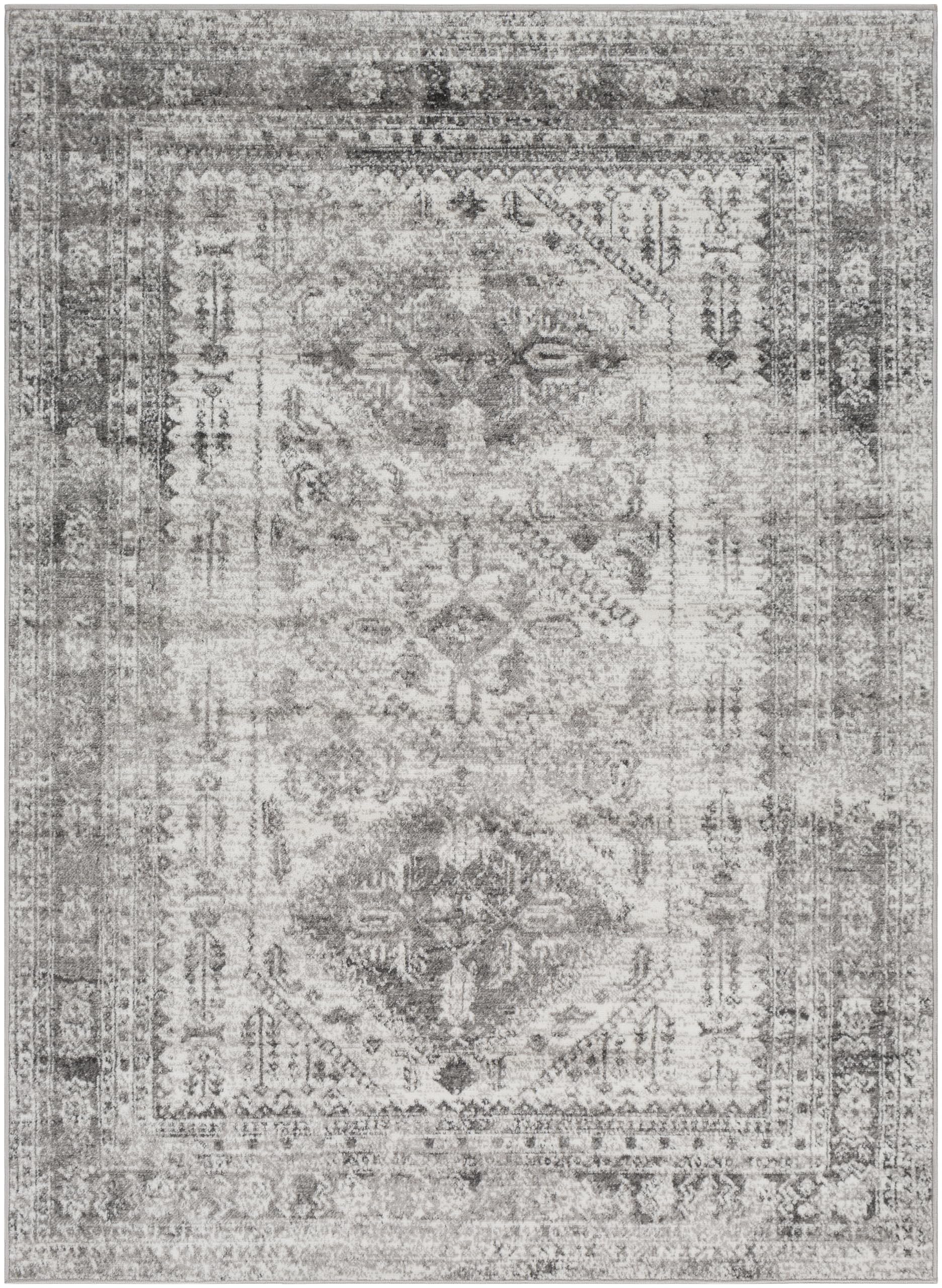 Livabliss Desta Vintage Oriental Area Rug,5'3'' X 7'3'',Charcoal