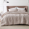 Bedsure Oversized King Comforter Set - Warm Taupe Soft Bedding for All Seasons, Cationic Dyed Bed Set, 3 Pieces, 1 Oversized Kin