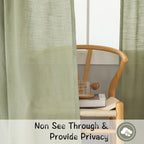 Donren Sage Green Linen Back Tab Curtains 84 Inches Long 2 Panels Set For Bedroom - Modern Farmhouse Hooks Belt Pleated Semi Privacy Drapes Shabby Chic Pocket Light Filtering Window Curtains