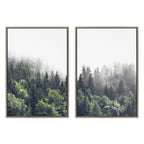 Sylvie Lush Green Forest on a Foggy Day Framed Canvas Set by The Creative Bunch Studio