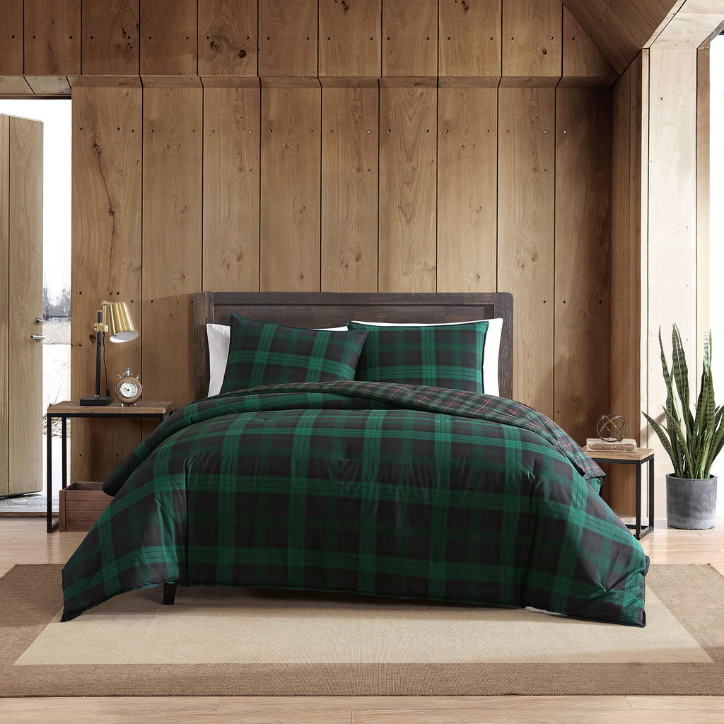 Eddie Bauer Home - King Comforter Set, Cotton Reversible Bedding With Matching Shams, Stylish Plaid Home Decor (Woodland Tartan