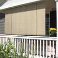Patio Roll Up Down Shades Roller Window Shade 6'W X 11.5'L Beige Outdoor Shade Blinds Pull Shade Privacy Screen Porch Deck Balco