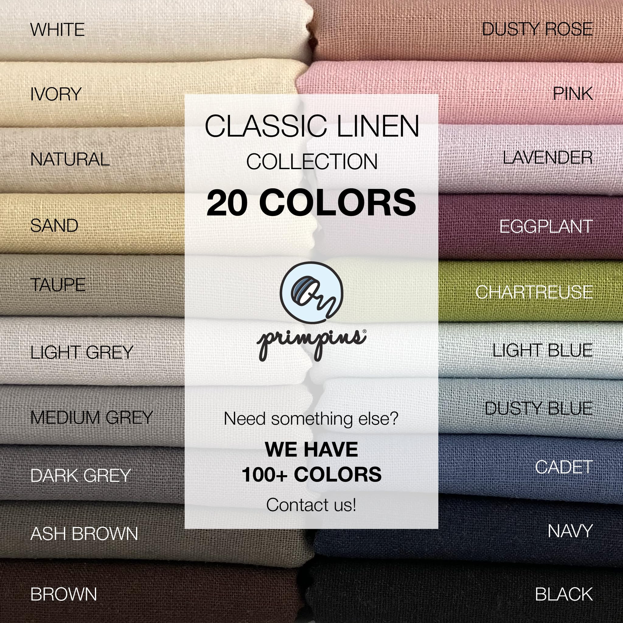 Primpins Short Upholstery Pins - Classic Linen - 20 Colors Available - Fabric Covered Button Twist Pins - Keeps Furniture Covers