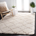 Safavieh Hudson Shag Collection Accent Rug - 4 x 6, Ivory & Beige, Trellis Design, Non-Shedding & Easy Care, 2-inch Thick Idea