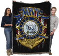 Pure Country Weavers Pcw - Us Navy Strong Blanket - Gift Military Tapestry Throw Woven From Cotton - Made In The Usa (72X54)