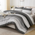 Litanika King Comforter Set Dark Grey - 3 Pieces Lightweight Fluffy Bedding Comforter Sets, All Season Down Alternative Comforte