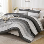Litanika King Comforter Set Dark Grey - 3 Pieces Lightweight Fluffy Bedding Comforter Sets, All Season Down Alternative Comforte