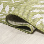 Jonathan Y Smb119D-210 Nevis Palm Frond Indoor Outdoor Area Rug, Coastal Casual Country Easy Cleaning,Bedroom,Kitchen,Backyard,Patio,Non Shedding 2 X 10, Green/Cream