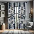 Ambesonne Victorian Curtains, Cold Tone Lace Pattern with Floral Curlicue Leaves Baroque Tile Art, Window Treatments 2 Panel Set