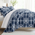 Linen Market Reversible Queen Size Comforter Set (3 Piece) - Soft And Lightweight Down Alternative Comforter Queen Set - This In