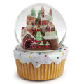 Roman Gingerbread Village Train 120MM Musical Glitterdome Water Globe Plays We Wish You a Merry
