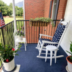 Barnett Home Decor Stars Navy Porch Rocker Cushions - Indoor-Outdoor: Fade Resistant, Waterproof - Latex Foam Fill Rocking Chair
