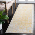 SAFAVIEH Evoke Collection Runner - 22 x 11, Ivory & Gold, Distressed Design, Non-Shedding & Easy Care, Ideal for High Traffic 