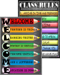 Welcome Acronym And Class Rules Posters- Laminated 14X19.5 In.- Educational Classroom Posters And Decoration, Back To School Sup